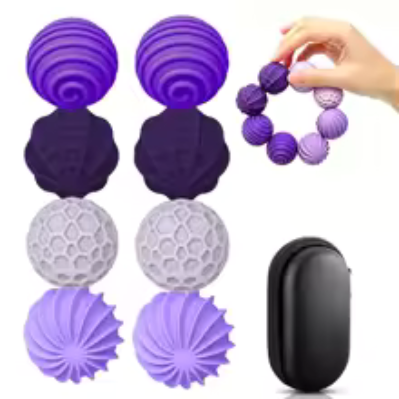 SensoBall purple silicone sensory fidget ball set with zipper case